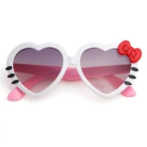 Lunettes de soleil hello kitty cœur blanc