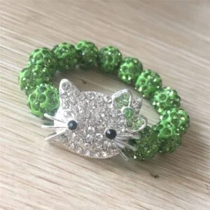 Bracelet hello kitty vert strass