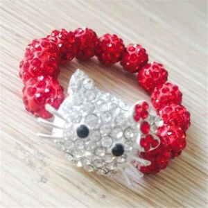 Bracelet hello kitty rouge strass