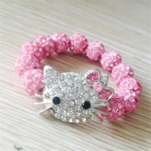 Bracelet hello kitty rose strass