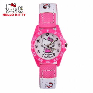 Montre hello kitty toile rose bonbon