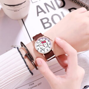 Montre hello kitty simple marron