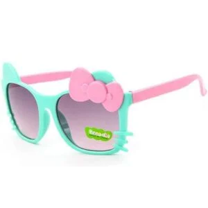 Lunettes de soleil hello kitty bleu turquoise nœud rose