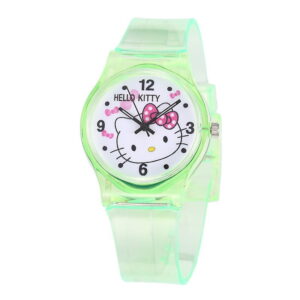 Montre hello kitty transparent vert