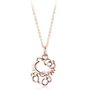 Collier hello kitty fille or rose