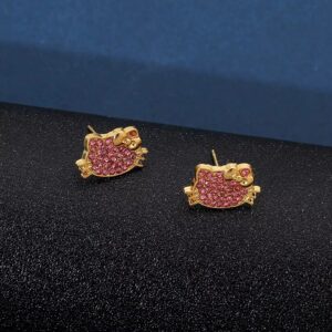 Boucle d’oreille hello kitty cristal bleu