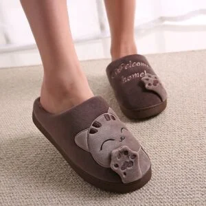 Chaussons hello kitty marron