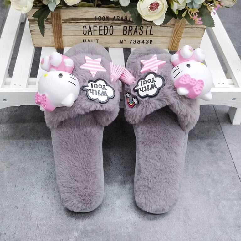 Chaussons mules avec motif chaton fille - Hello Kitty rose clair