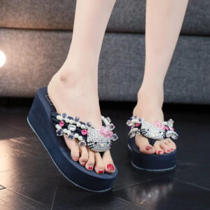 Tong hello kitty strass bleu