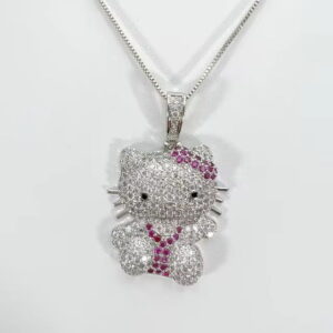 Collier Hello Kitty Diamant Argent