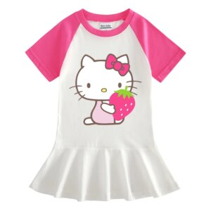 Robe hello kitty fraise rose