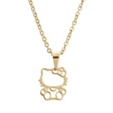 Collier hello kitty fille or