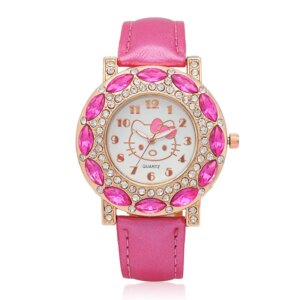 Montre hello kitty pierre rose bonbon