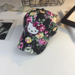 Casquette hello kitty fleur noir